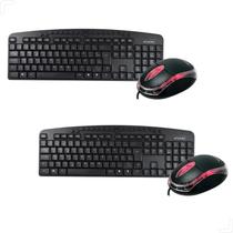 Combo Com 2x Teclado E Mouse Usb Preto