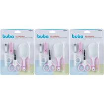 Combo com 3 Kits de Cuidados C/ Bebe Rosa Meninas Buba