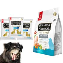 Combo Com 3 Pacotes Rações Para Cães Idosos Sênior Mais 7 Anos Sabor Frango Formula Natural Fresh Meat 500g Porte Mini E Pequenos