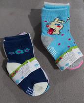 Combo com 3 pares de Meias bebê menina cores sortidas