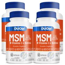 Combo Com 4 Msm Enxofre Organico 900mg + Vitamina C + Biotina 60 Caps Cada Total 240 Caps - Duom