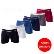 Combo com 6 Cuecas Modelo Boxer com Elástico Slim Fitness