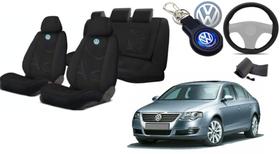 Combo Completo: Capas de Banco Passat 2005-2012 + Volante + Chaveiro Exclusivo VW
