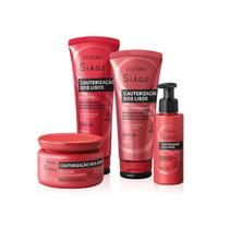 Combo Completo Cauterização dos Lisos Siàge Eudora Shampoo Condicionador Máscara Capilar Leavein