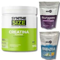 Combo Completo Creatina Pura 300g Glutamina e Pré treino - Synthesize Nutrition Science
