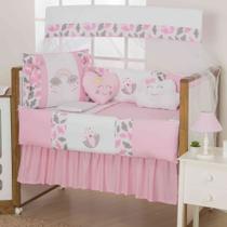 Combo completo de berço para bebê aconchego menino e menina bordado com 11 pçs Combo completo de berço para bebê aconchego menino e menina bordado com 11 pçs