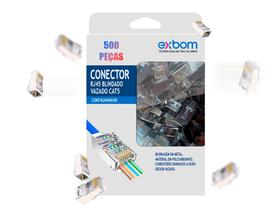 Combo Conector RJ45 Macho Cat5e Blindado e Vazado 500 Unidades - CONTRJ45VM500