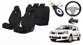 Combo Conforto Clio 1990-2012 + Volante + Chaveiro Tecido