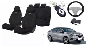 Combo Conforto Premium Logan 2017-2023 + Volante + Chaveiro Tecido