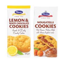 Combo Cookies Importados Merba Gourmet 2x200g Kit Creme de Avelã e Limão com Chocolate Branco Combo Cookies Importados Merba Gourmet 2x200g Kit Creme de Avelã e Limão com Chocolate Branco