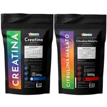 Combo Creatina 300g Citrulina Malato 250g PréTreino em Pó Suplemento Alimentar Uso Adulto