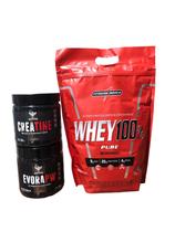 Combo Creatina 350gr + Évora Pw 300gr + Whey 100% 900gr integralmedica/Darkness