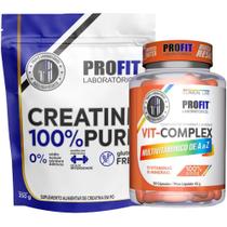 Combo Creatina Monohidratada Pura 250g + Multivitamínico Vit-Complex 90 Cápsulas - Profit