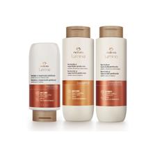 Combo Creme de Pentear Nutrição Profunda Cabelos Secos Lumina Natura Reparação Selador Cutículas