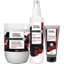 Combo creme de pimenta negra 650g fluido termoativo e gel