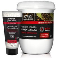 Combo creme de pimenta negra 650g fluido termoativo e gel