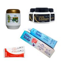 Combo creme esfoliante +hidratante para mãos+sebo de carneiro +kit descratavel de pedicure manicure