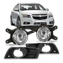 Combo Cruze Sedan 2011 A 2014 Par Farol De Milha Auxiliar + Par Moldura Do Milha