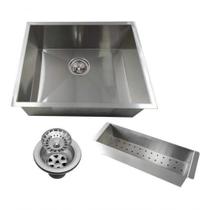 Combo Cuba 60X40 De Inox Escorredor Equipado Banheiro Combo Cuba 60X40 De Inox Escorredor Equipado Banheiro