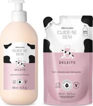 Combo Cuide-se Bem Deleite Loção Corporal Hidratante 400ml + Refil 350ml Oboticário Presente Creme