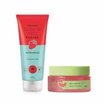 Combo Cuide-se Bem Feira Misturinha: Esfoliante Facial Morango + Máscara Facial Noturna Melancia 50g