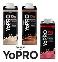 Combo Danone YoPRO - Morango, Coco e Chocolate - 12 Unidades