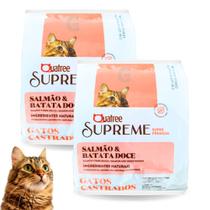 Combo de 2 Ração De 1kg Quatree Supreme Gato Castrado Salmão e Batata Doce