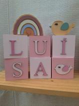 Combo de 6 Cubos Decorativos Personalizados 8x8cm para Menina