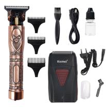 Combo de Acabamento - Máquina para Finalizar Kemei Km-9370 e Shaver Kemei KM-L3381