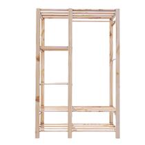 Combo De Arara Dupla Closet Cabideiros De Madeira Pinus Design