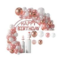 Combo De Balões De Lantejoulas Douradas E Rosé Para Festa De Aniversário De Meninas, Decoração De