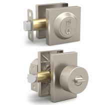 Combo de fechadura de porta Mega Handles Laura Entry Satin Nickel