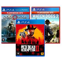 Combo de Jogos PS4 - Red Dead Redemption 2   God Of War   Watch Dogs 2