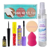 Combo De Maquiagem Paleta Contorno Iluminador Mia Make Luxo
