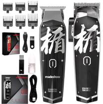 Combo De Máquinas De Corte E Acabamento De Cabelo Madeshow M10 E M11 Profissionais Sem Fio Original