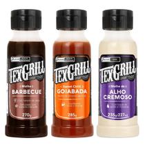 Combo de Molhos Sabor Alho + Barbecue + Pimenta Agridoce Churrasco da Texgrill Combo de Molhos Sabor Alho + Barbecue + Pimenta Agridoce Churrasco da Texgrill