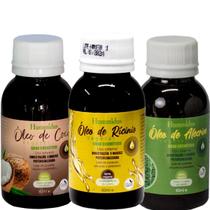 Combo de Oleo Capilar Alecrim + Óleo de Coco + Ricino 60ml