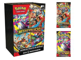 Combo de Pacotes Booster 108 Cartas Pokémon TCG Coleção Megaevolução Oficial