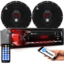 Combo De Radio Com Duas Entradas Usb e entrada auxiliar e par de Alto Falantes De 6 Polegadas 50w rms cada da bomber