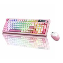 Combo de Teclado e Mouse HP K500F Wireless RGB Rosa