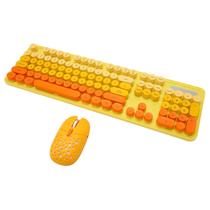 Combo de teclado e mouse Sanpyl 2.4G Wireless ABS Amarelo Combo de teclado e mouse Sanpyl 2.4G Wireless ABS Amarelo