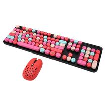 Combo de teclado e mouse Sanpyl 2.4G Wireless ABS vermelho