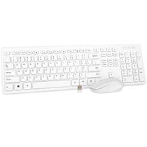 Combo de teclado e mouse sem fio Rii Standard Office White