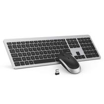 Combo de teclado e mouse sem fio seenda em tamanho real em preto/prata Combo de teclado e mouse sem fio seenda em tamanho real em preto/prata