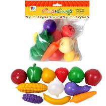 Combo de Verduras Legumes Frutas Infantil Brinquedo 12 Peças Comidinha Faz de Conta
