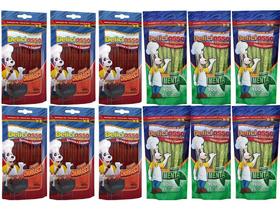 Combo Deliciosso Palito fino Ossinho para Cães: 6 Sabor Churrasco, 6 Sabor Menta - 12 pacotes de palitinho para cachorro Combo Deliciosso Palito fino Ossinho para Cães: 6 Sabor Churrasco, 6 Sabor Menta - 12 pacotes de palitinho para cachorro