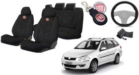 Combo Deluxe Weekend 2012-2021: Capas de Tecido, Capa de Volante, Chaveiro Fiat