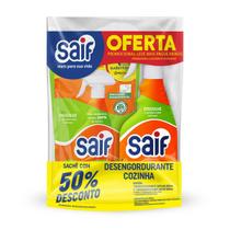 Combo Desengordurante Multiuso Cozinha Gatilho E Sachê Saif 500Ml, Higienizador Removedor De Gordura Cozinha Spray E Sac