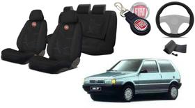 Combo Design Tecido Uno 1984-2004 + Capa Volante + Chaveiro Fiat
