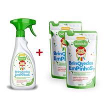 Combo Detergente Liquido para Brinquedos Bioclub + 2 Refis Combo Detergente Liquido para Brinquedos Bioclub + 2 Refis